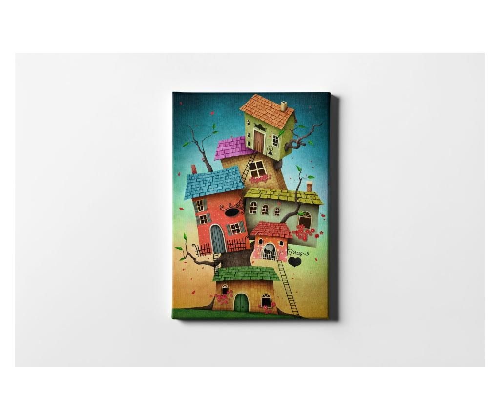 Tablou Colorful Houses 50×70 cm – CASBERG, Multicolor CASBERG